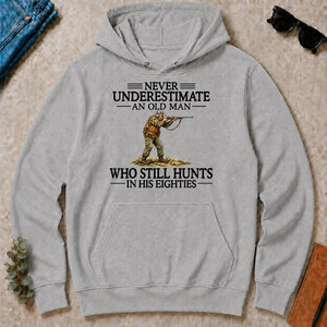 Never Underestimate An Old Man Hunting 80s - sport-grey - HS2D-SportGrey