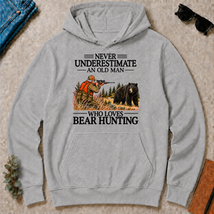 Never Underestimate An Old Man Bear Hunting - sport-grey - HS2D-SportGrey