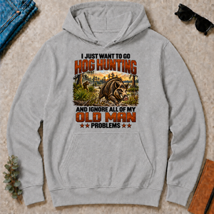 I Just Want To Go Hog Hunting Vintage - sport-grey - HS2D-SportGrey