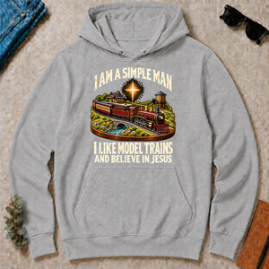 I Like Model Trains & Believe In Jesus - sport-grey - HS2D-SportGrey