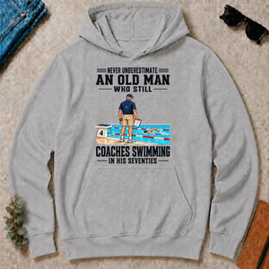 Never Underestimate An Old Man Coaches Swimming In His 70s - sport-grey - HS2D-SportGrey