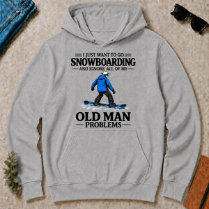 I Just Want To Go Snowboarding Vintage - sport-grey - HS2D-SportGrey