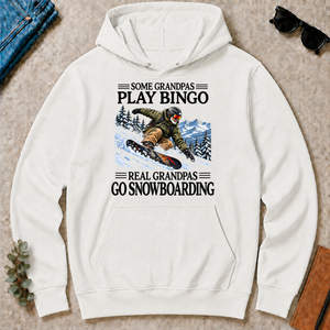 Some Grandpas Play Bingo Real Grandpas Go Snowboarding - white - HS2D-White