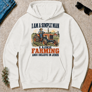 I Like Farming And Believe In Jesus - white - HS2D-White