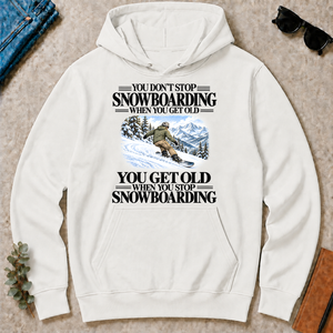 Don't Stop Snowboarding Vintage Art - white - HS2D-White