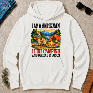I Like Camping & Believe In Jesus - white - HS2D-White