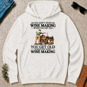 Don't Stop Wine Making Vintage Art - white - HS2D-White