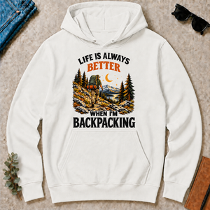 Retro Life Is Always Better When I Am Backpacking - white - HS2D-White