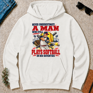 A Man Still Plays Softball In His 70s - white - HS2D-White