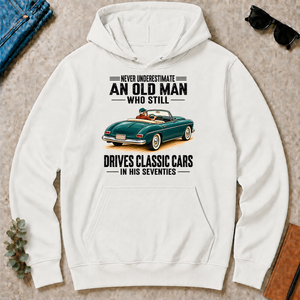 An Old Man Still Drives Classic Cars In His 70s - white - HS2D-White