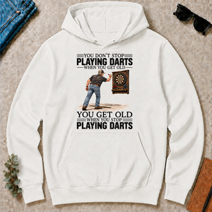 You Get old When You Stop Playing Darts - white - HS2D-White