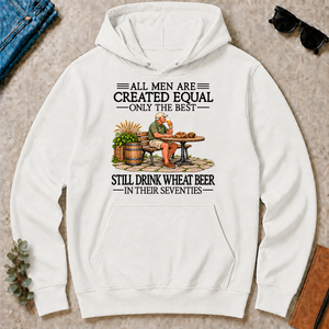 All Men Are Created Equal Only The Best Still Drink Wheat Beer 70s - white - HS2D-White