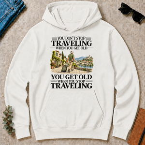 Don't Stop Traveling Vintage Art - white - HS2D-White