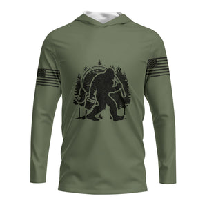 Forest Bigfoot Fishing All Over Print Shirt