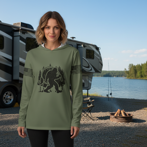 Forest Bigfoot Fishing All Over Print Shirt