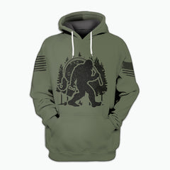 Forest Bigfoot Fishing All Over Print Shirt
