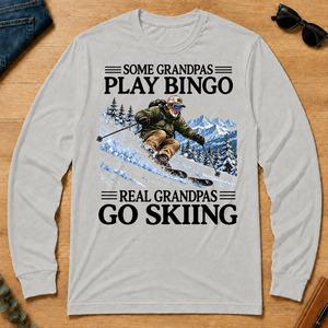 Some Grandpas Play Bingo Real Grandpas Go Skiing - ash - LST2D-Ash