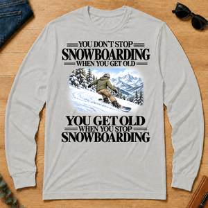 Don't Stop Snowboarding Vintage Art - ash - LST2D-Ash