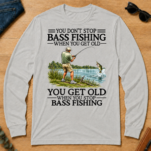 Don't Stop Bass Fishing Vintage - ash - LST2D-Ash