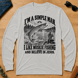 I like Muskie Fishing Believe In Jesus - ash - LST2D-Ash