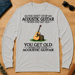 Don't Stop Playing Acoustic Guitar Vintage Art - ash - LST2D-Ash