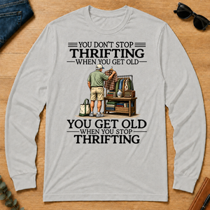 Don't Stop Thrifting Vintage Art - ash - LST2D-Ash