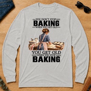 Vinatge You Get Old When You Stop Baking - ash - LST2D-Ash