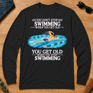 Old Man Don't Stop Swimming - black - LST2D-Black