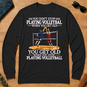 Old Man Don't Stop Volleyball - black - LST2D-Black