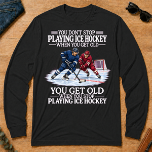 Old Man Don't Stop Ice Hockey - black - LST2D-Black