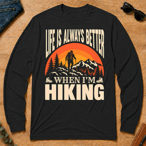 Vintage Life Is Always Better When I Am Hiking - black - LST2D-Black