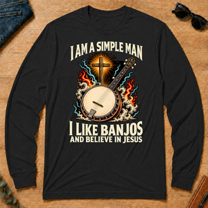 I Like Banjos & Believe In Jesus - black - LST2D-Black