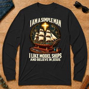 I Like Model Ships & Believe In Jesus - black - LST2D-Black