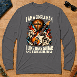 I Like Bass Guitar & Believe In Jesus - charcoal - LST2D-Charcoal