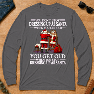 Old Man Don't Stop Dressing Up as Santa - charcoal - LST2D-Charcoal