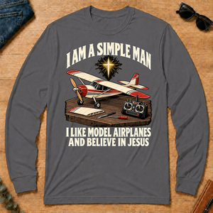 I Like Model Airplanes & Believe In Jesus - charcoal - LST2D-Charcoal