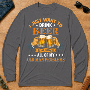 Vintage I Just Want To Drink Beer - charcoal - LST2D-Charcoal