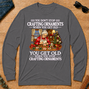 Old Woman Don't Stop Crafting Ornaments - charcoal - LST2D-Charcoal