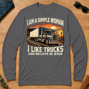 I Am Simple Woman I Like Trucks - charcoal - LST2D-Charcoal
