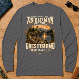 An Old Man Goes Fishing In 70s - charcoal - LST2D-Charcoal