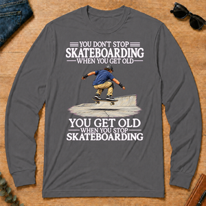Old Man Don't Stop Skateboarding - charcoal - LST2D-Charcoal