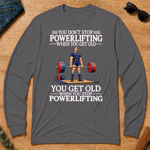 Old Man Don't Stop Powerlifting - charcoal - LST2D-Charcoal