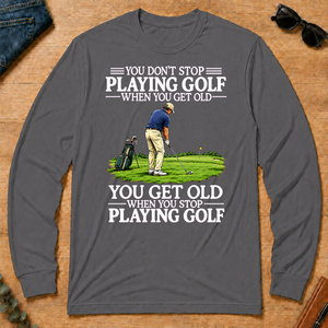 Old Man Don't Stop Golf - charcoal - LST2D-Charcoal