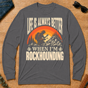 Vintage Life Is Always Better When I Am Rockhounding - charcoal - LST2D-Charcoal