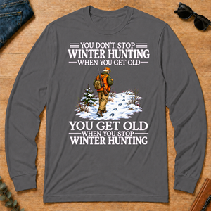 Old Man Don't Stop Winter Hunting - charcoal - LST2D-Charcoal