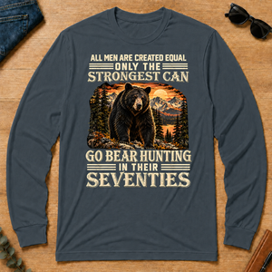 Vintage Bear Hunting Strongest Man In Seventies - dark-heather - LST2D-DarkHeather