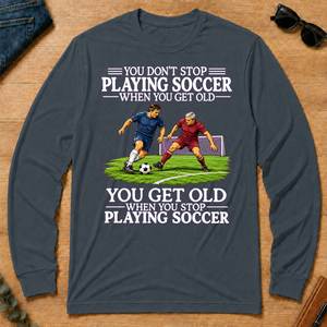 Old Man Don't Stop Soccer - dark-heather - LST2D-DarkHeather