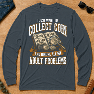 Vintage I Just Want To Collect Coin - dark-heather - LST2D-DarkHeather