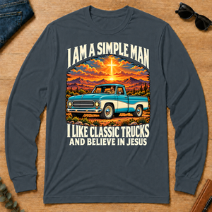 I Like Classic Trucks & Believe In Jesus - dark-heather - LST2D-DarkHeather
