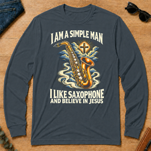 I Like Saxophone & Believe In Jesus - dark-heather - LST2D-DarkHeather